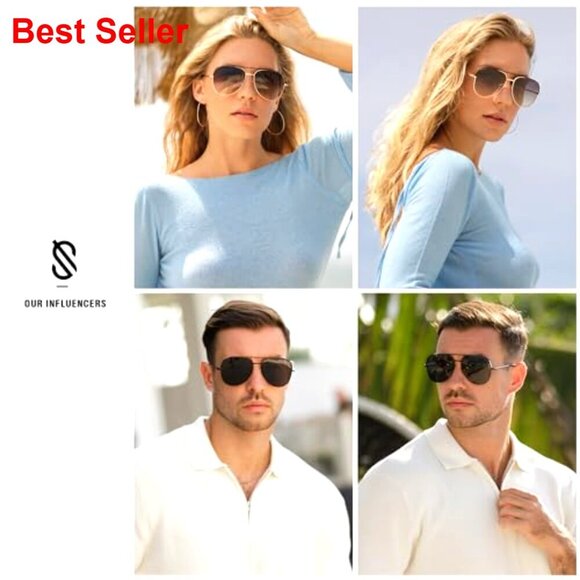 Large Oversized Aviator Sunglasses UV400 Protection Classic Trendy main image 5